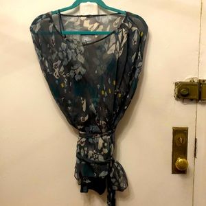 Adam Lippes NWOT Gray Mutli Floral Shirt Tank